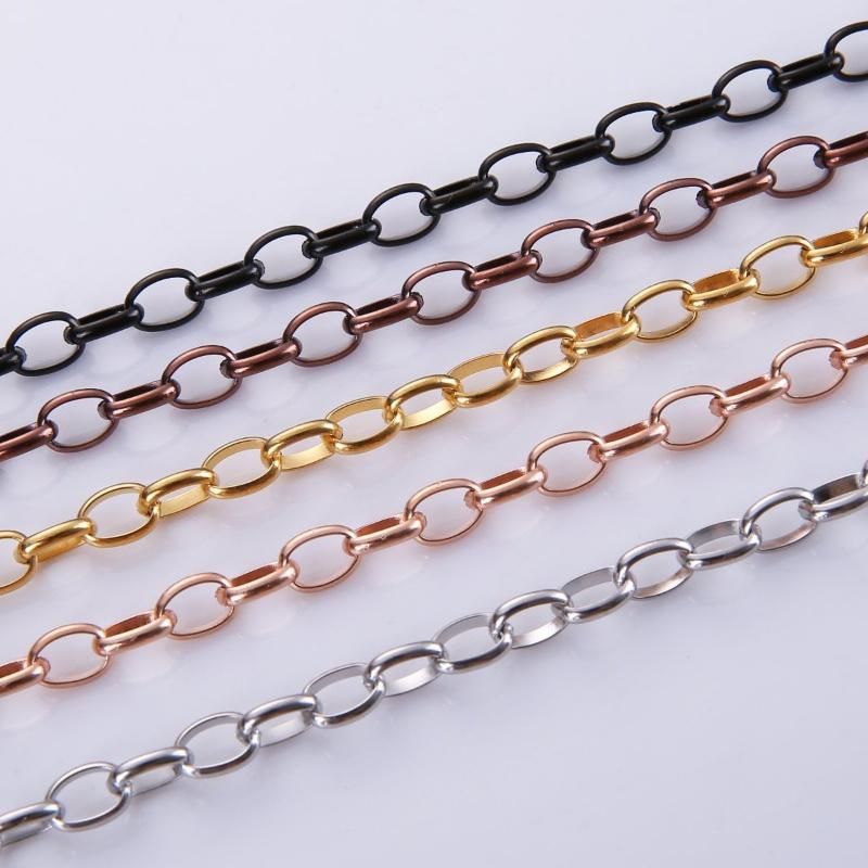 Stainless Steel Jewelry Oval Belcher Cable Necklace Chain for Fashion Jewelry Design