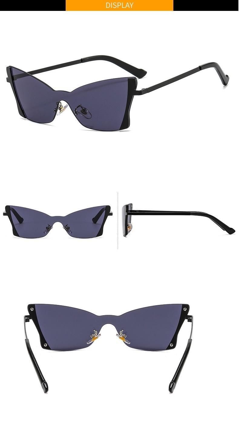 Vintage Fashion Sunglasses for Women Rimless Frameless Rectangle Shades Gradient UV400 Sun Glasses 2022