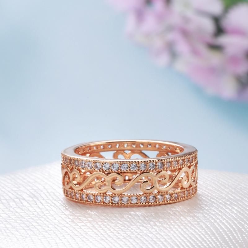Hollowout Ring 585 Rose Gold Simple Fashion Ring