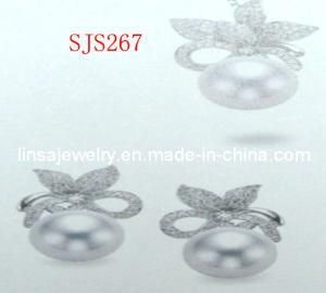 Fashion Bridal Elegant Pearl 316L Stainless Steel Jewelry Set (SJS267)