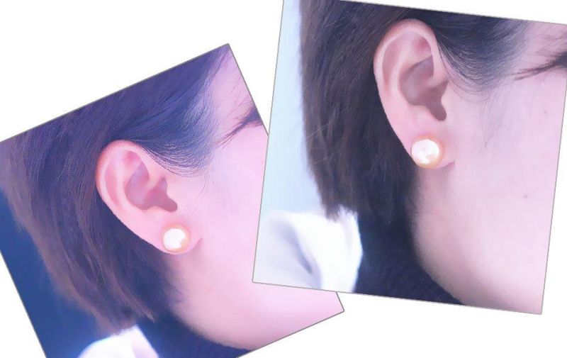 Cheap Half Round Natural Cultured Freshwater Mabe Pearl Stud Earrings Wholesale in Bulk