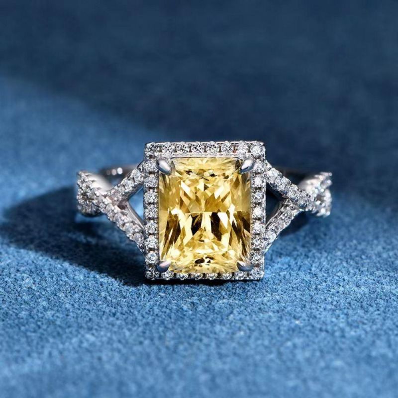 2022 Fashion Accessories High Carbon Diamond Rings Wedding Engagement 925 Sterling Silver Ring