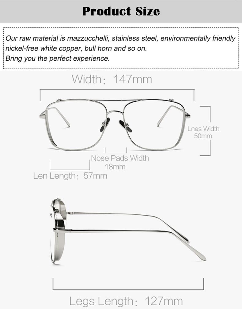 Double Beam Retro Optical Metal Glasses Frames Eyeglass Optical Frame China Manufacturers