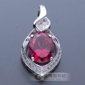 Best Seller Elegant Sterling Silver 925 Metal Pendant with AAA CZ Ruby Stone