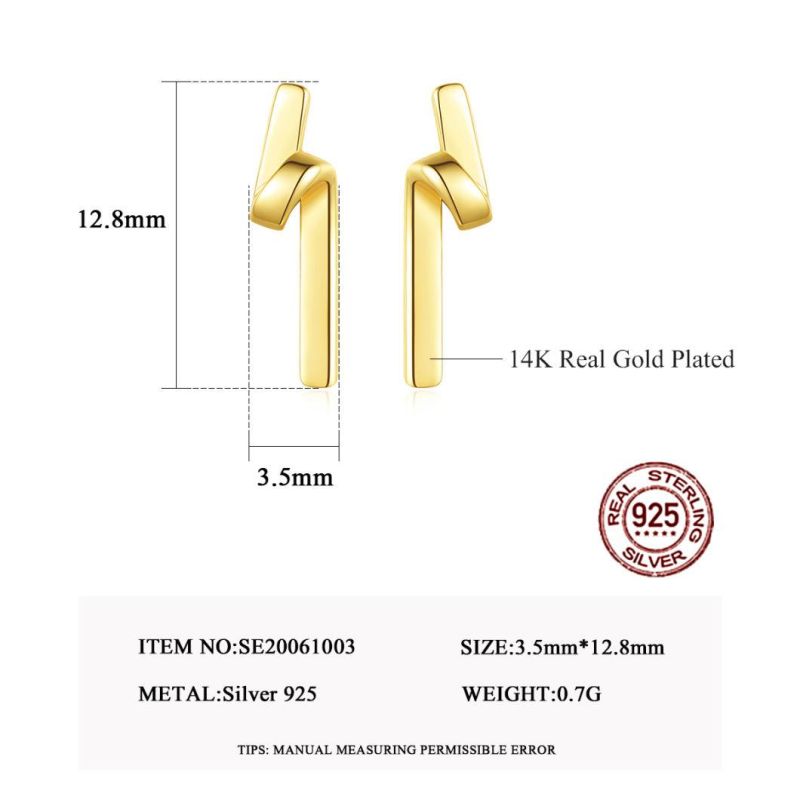 Chandelier Style 14K Real Gold Plated Fashionable Ear Stud
