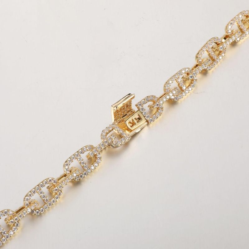 18 Inch 11mm Iced Diamond Cuban Link Plated Yellow Gold Moissanite Chain Necklaces