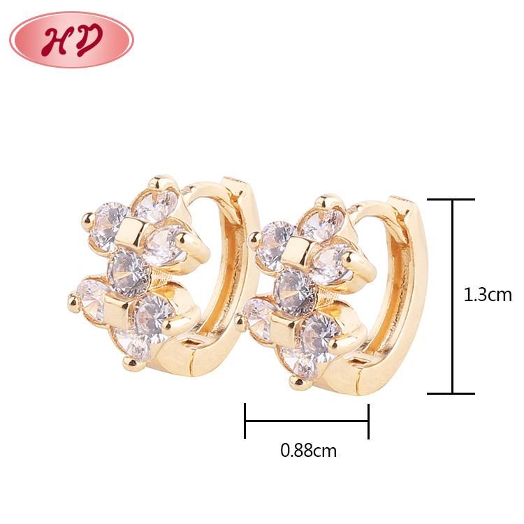 Wedding Jewelry 18K Gold Plated Fashion Drop Huggies Earring for Women