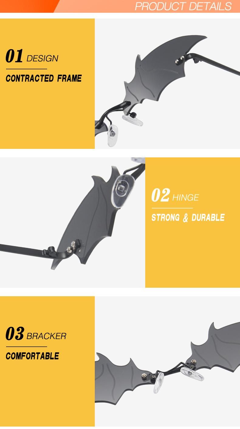 New Style Bat-Shaped Sunglasses Women Exaggerated Funny Colorful Trendy Sunglasses