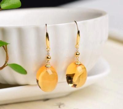 Citrine Set of Pendant and Earrings China Donghai Crystal