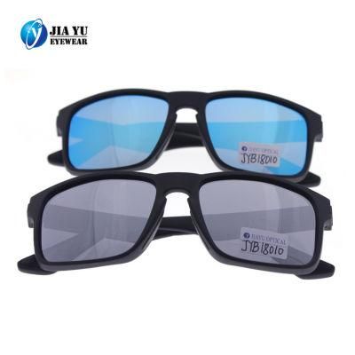 Factory Wholesale Custom Outdoor Fashion Matte Black Plastic Men Sunglasses