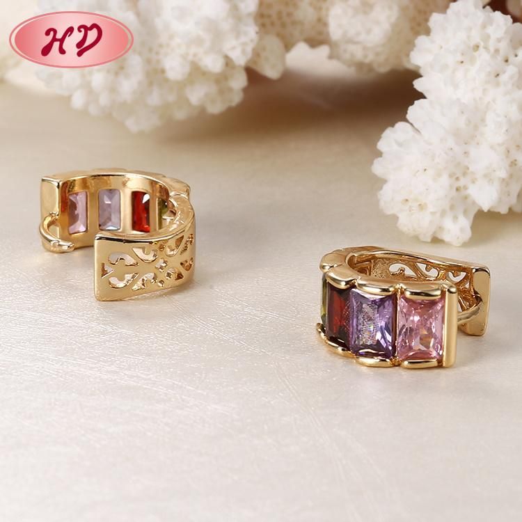 Fancy 18K Gold Plated Jewelry Factory Design Light Weight Gold Earring