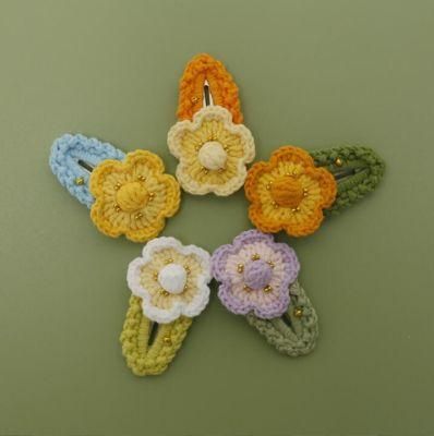 Crochet Flower Snap Hair Clips Ym256