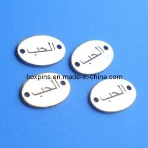 Silver Oval Shape Pendant Bracelet Tags Charms