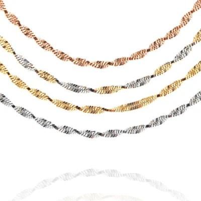 Wholesale Fashion 316 Steel Gold Plated Twisted Herringbone Chains Jewellery for Necklace Bracelet