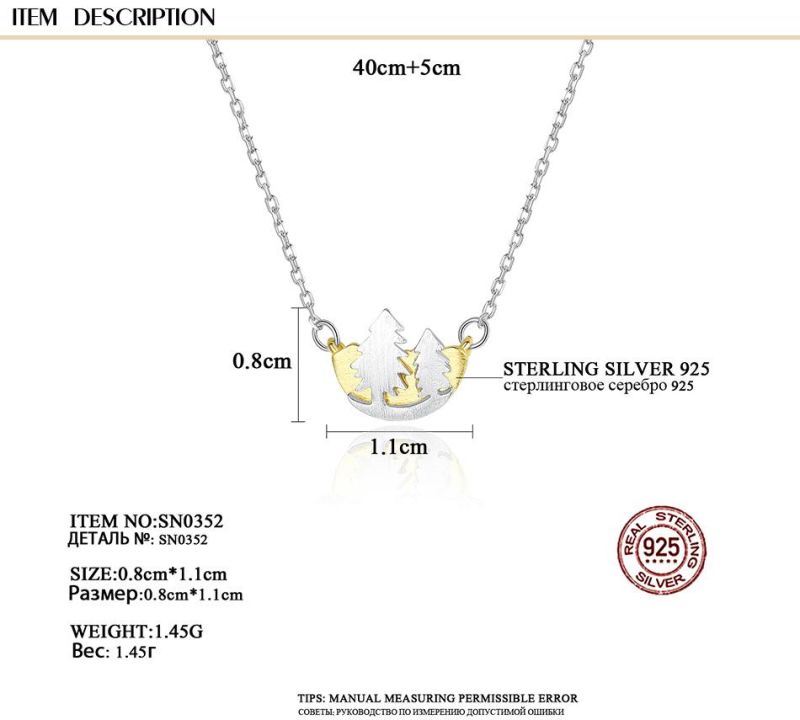 New Style Fashion Silver Plating Forest Pendant Necklace