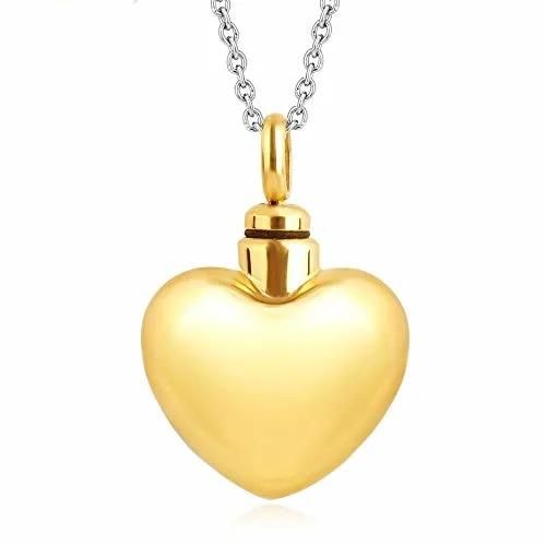 High Quality Custom Jewelry Heart Urn Keepsake Pendant in Gold Plating