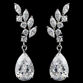Wedding CZ Earring, Bridal CZ Earring, Wedding Jewelry, Bridal Jewelry