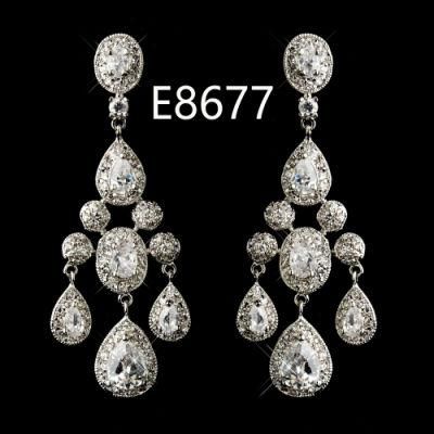 Bridal Teardrop CZ Earring Jewelry, Wedding Teardrop Earring Jewelry, Factory Direct Wholesale