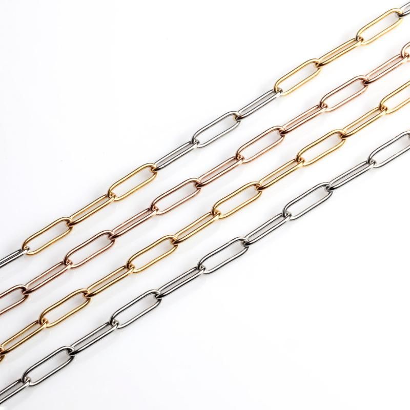 Wholesale Fashion Necklace Enlongated Link Cable Chain Jewelry for Layering Neckcale Design
