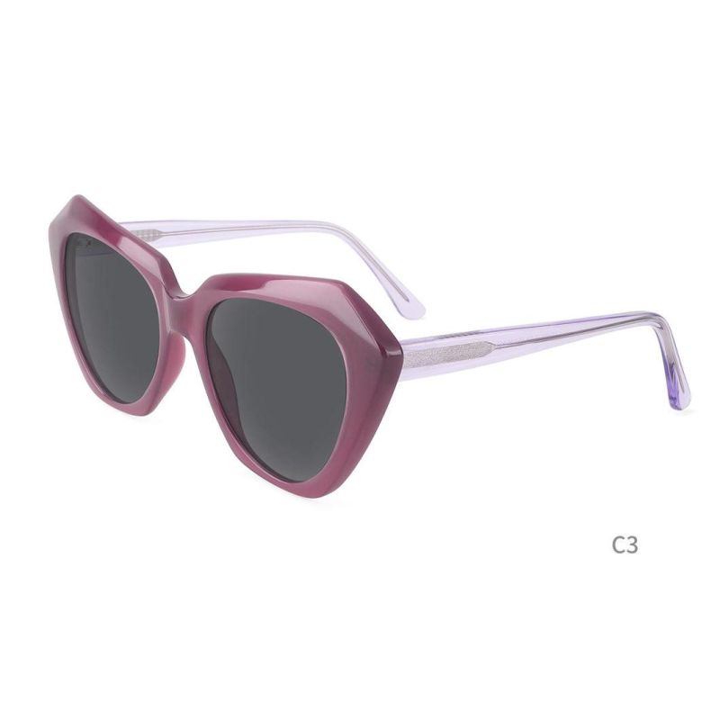 Polygon Shade Injection Acetate Sunglasses Stylish Oversized Sunglasses for Women