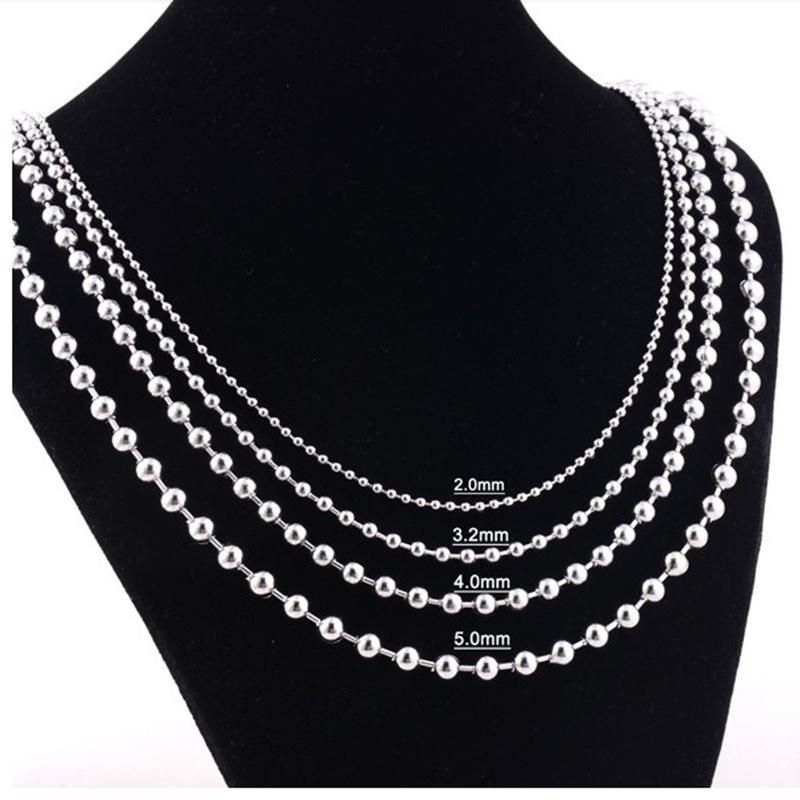 Hot Saling Fashion Stainless Steel Round Bead Necklace Accessories Chain for Jewelry Design