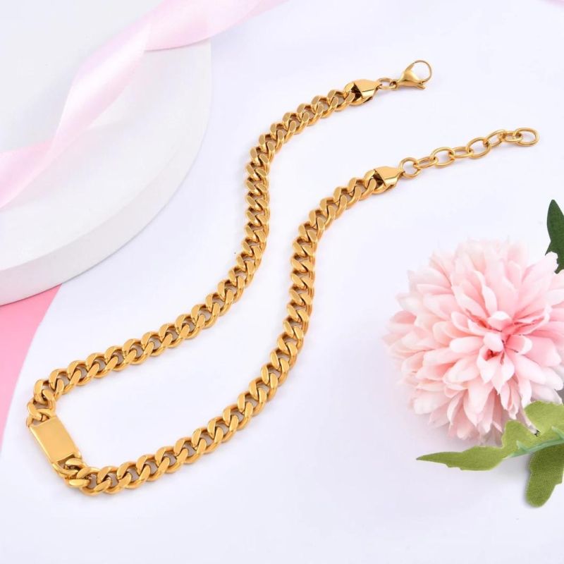 Direct Supplier Fashion Gold Plated jewelry Miami Cuban Chain Necklace for Hip-Hop Men Women