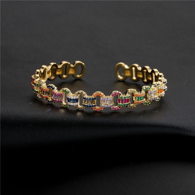 Fashion Locomotive Color T Square Gold Plating Bracelet