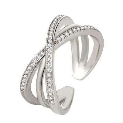 Silver Geometric Lines Interwoven Jewelry Winding Promise Wholesaler Ring