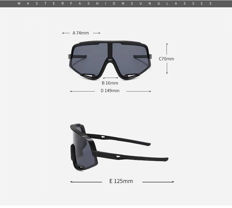 New 2021 PC Sunglasses Outdoor Windproof 100% UV400 Wide Mirror for Men and Women