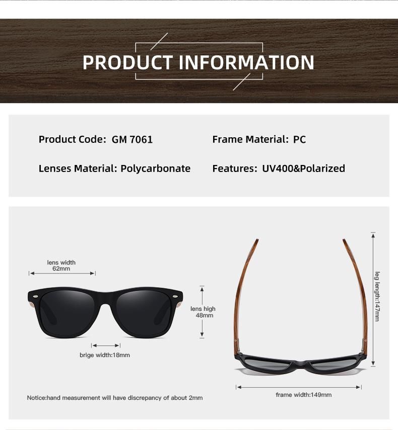 Fashion Wooden Frame Sunglasses Unisex Custom Polarized Wooden High Quality Sun Glasses Sunglasses