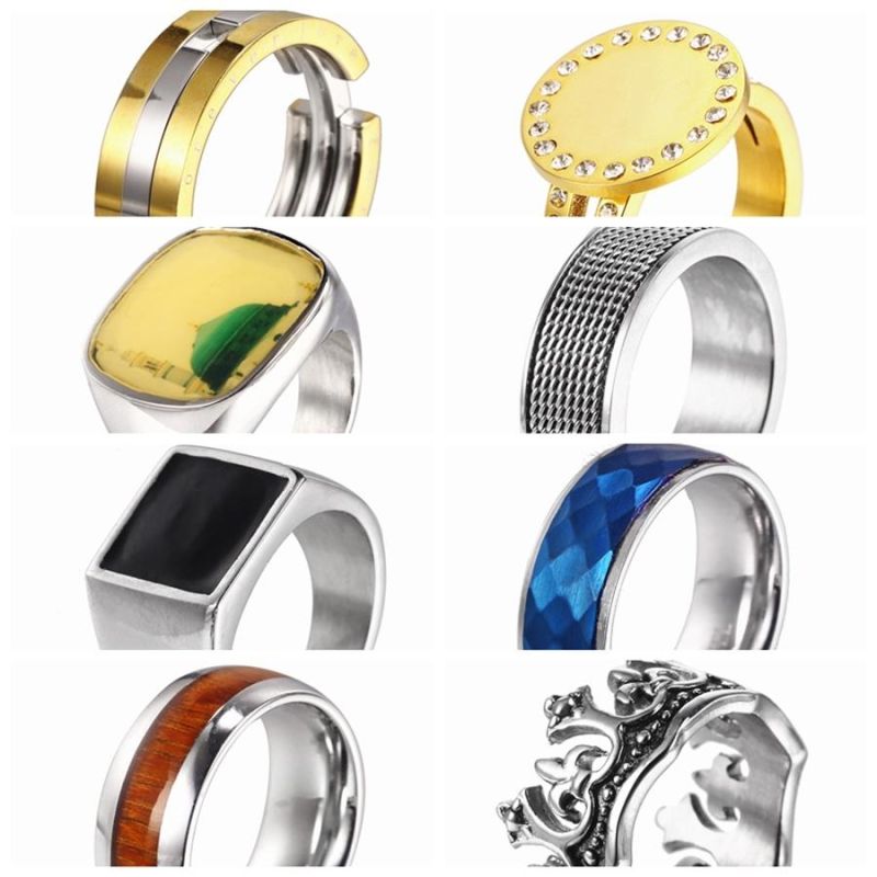 New European and American Fashion Simple Stainless Steel 18K Gold Die Casting Ring Spot Wholesale