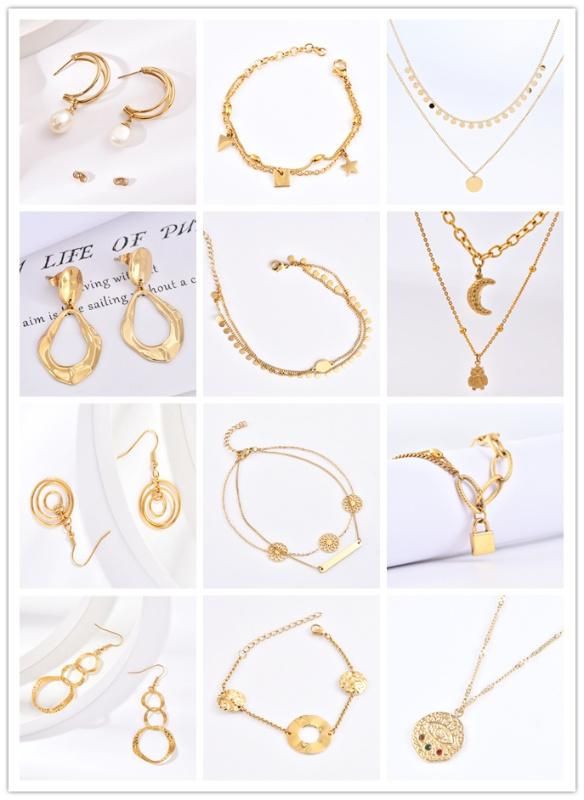 Stainless Steel Gold Plated Fashion Jewelry Wholesaler Rose Gold Silver Color Layered Necklaces for Lady