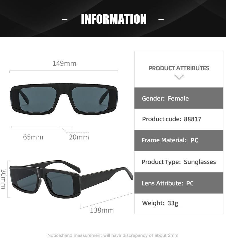 Women Lady Hot Selling China High Quality Sun Glasses Custom Logo Small Square Frame Trendy Fashion Sunglasses