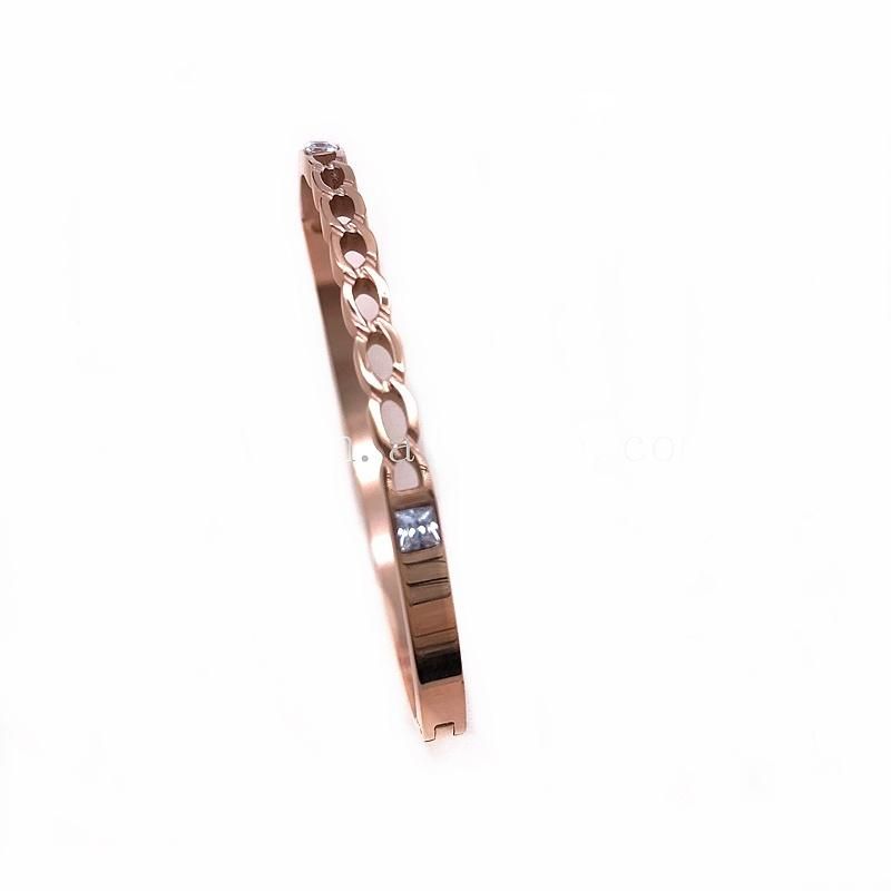 Hollow Bracelet for Woman 316L Stainless Steel Plated Rose Gold Bracelet