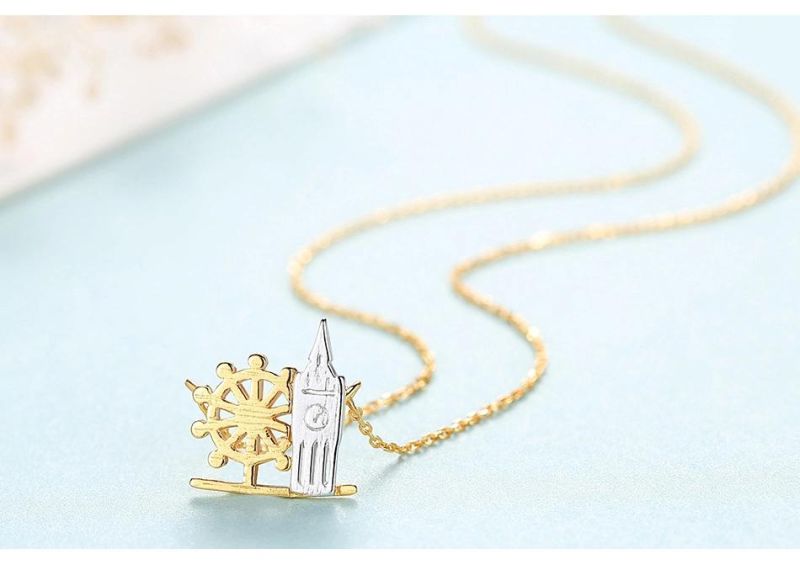 Women New Kolye Jewelry Handmade Gift Rudder and Bell Tower Pendants Necklace