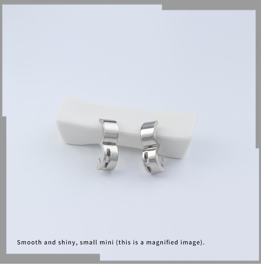 Small Trendsetter Ring Diamond Silver Earrings Clip Earrings