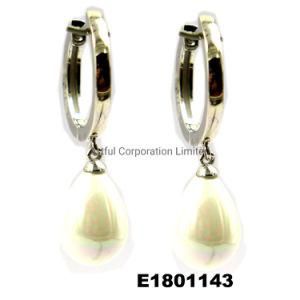 Fashion Jewelry/Silver Earring/ Custom Natural Pearl /Hoop Jewelry