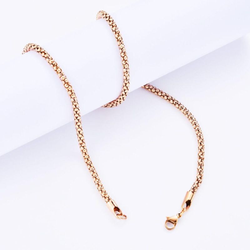 Manufacturer Fashion Jewelry Ladies Accessories Stainless Steel Pop Corn Chain Bracelet Fashion Jewellery Necklace for Handcraft Making