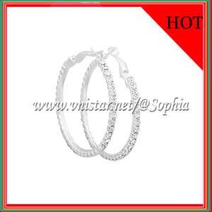 Fashion Clear Crystal Stone Hoop Earrings