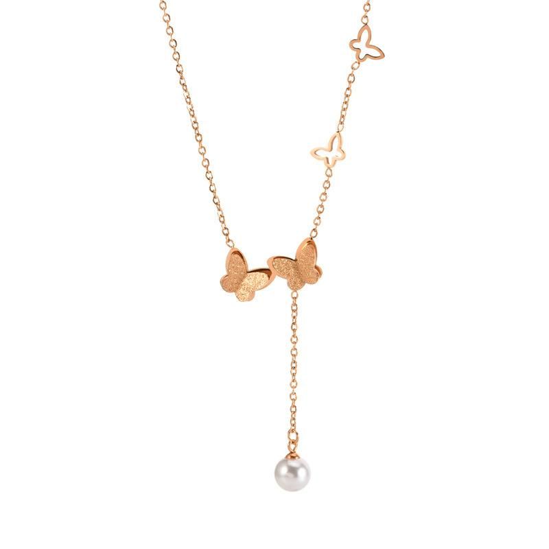 Manufacturer Custom Fashion Jewelry Necklace High Quality Waterproof Luxury Brand Stainless Steel Jewelry Butter Fly jewellery Stainless Steel