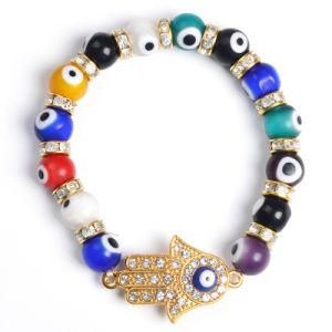 2016 Fashion Fatima Hand Multicolor Evil Eye Bracelet Turkish Evil Eye Matimoo Bracelet