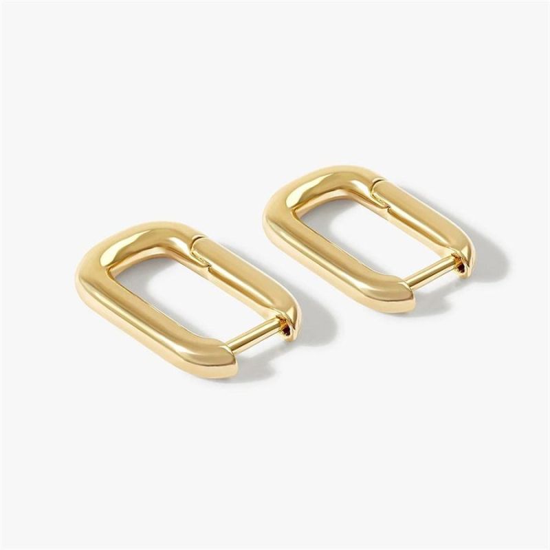 Brass with Cubic Zircon 2 Part Connection Design Rectangle Earring for Women Party Jewelry and Gift