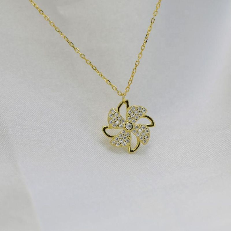 925 Sterling Silver Jewelry Four Leaf Clover Zircon Pendant Clavicle Chain Necklace Women Light Luxury Fashion Jewelry