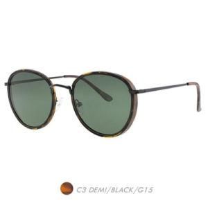 New Fashion Metal Sunglasses, Luxury Vintage Semi Round Frame M9018-03