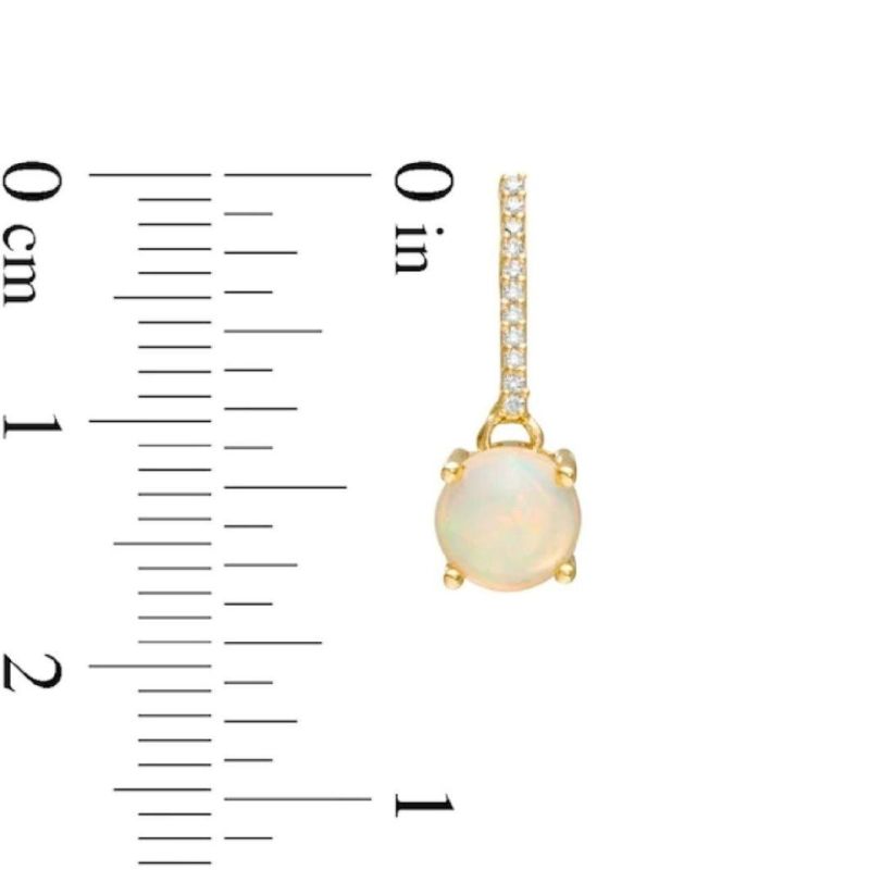 New Arrival Elegant Jewelry Unique Delicate Round Cut Opal Line Drop Earrings S925 Gold Plated
