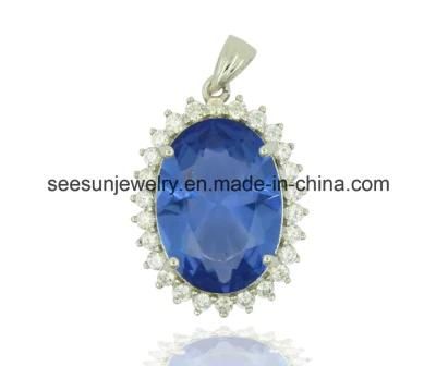 925 Silver Jewelry Tazanite Synthetic Pendant