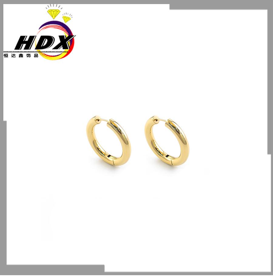 Women′s Fashion Gold Clip Round Earrings