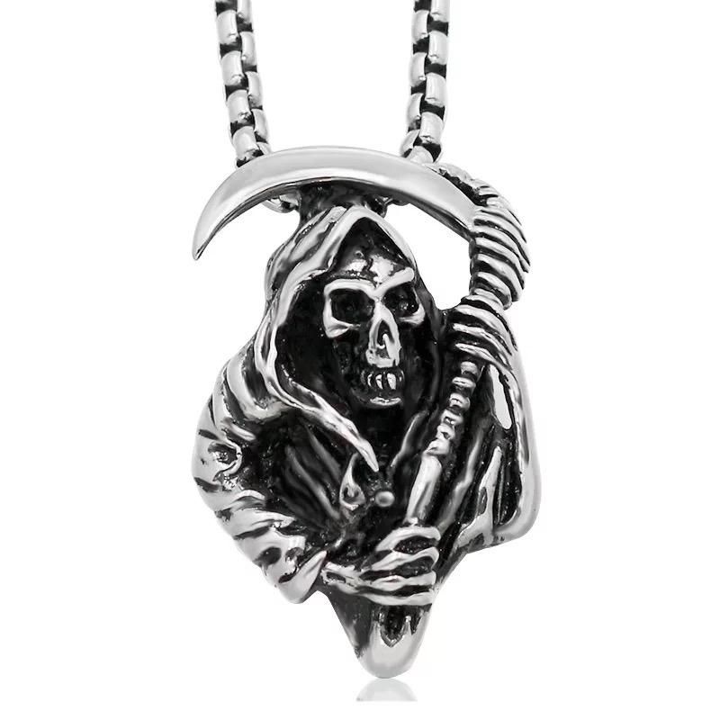 Silver Biker Jewelry Pendant 925 Sterling Silver Vintage Skull Pendant Factory Direct Wholesale