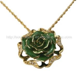 Fashion Jewelry -24k Gold Rose Necklaces (XL018)