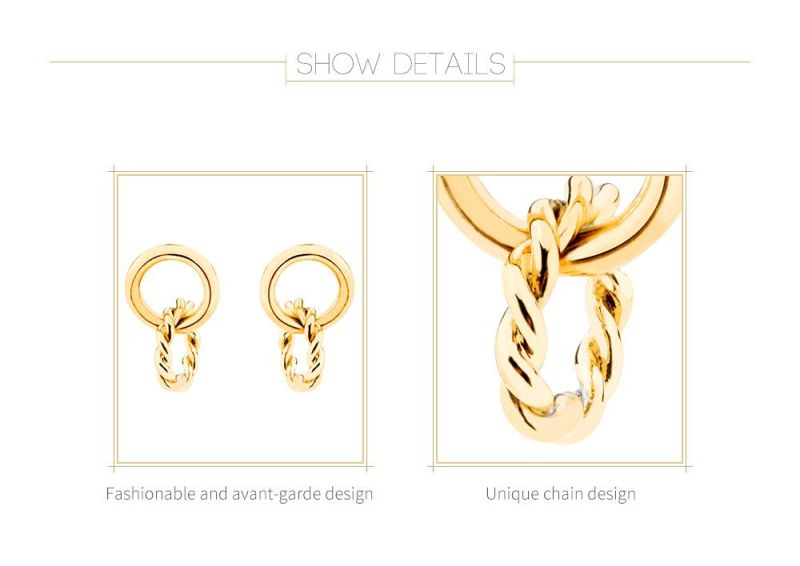 Fashionable Unique Chain Hinge Design 100% Brass Earring